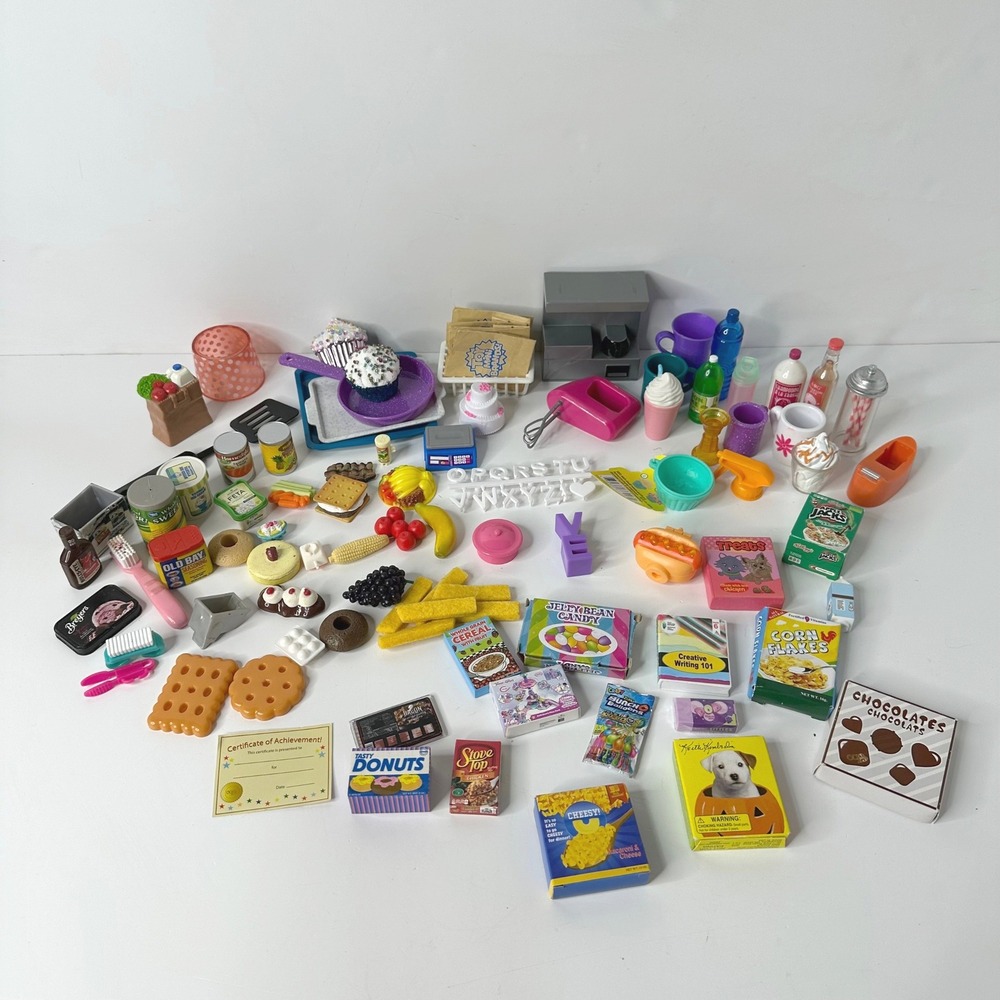 Assorted Lot Of Miniature Food Grocery Kitchen Accessories Doll Toy Mini Brands